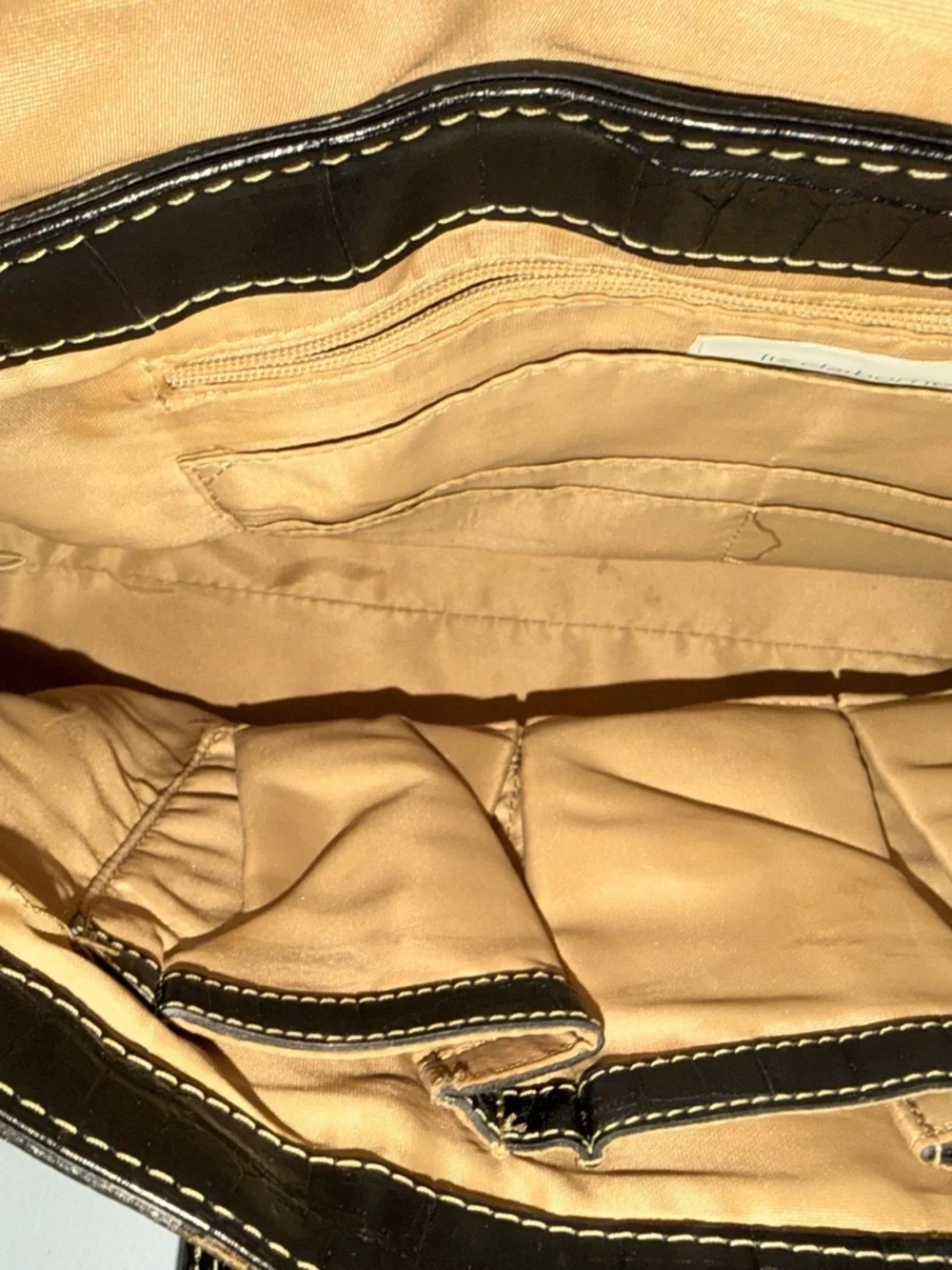 Liz Claiborne Black Croc-Embossed Shoulder Tote - Picture 11 of 16